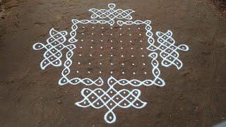 15 x 1 dots big kambi kolam | Margazhi madha sikku kolam | SathyaSelva Arts