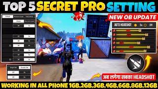 Free Fire Max Auto Headshot Setting | Sensitivity Setting | 2gb, 4gb, 6gb Ram Headshot Sensitivity