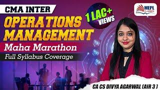 CMA Inter Operations Management - Maha Marathon | MEPL- Divya Agarwal