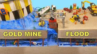 LEGO GOLD MINE FLOOD  - DANGEROUS WATER CISTERN and the LOST DYNAMITE - DISASTER Action MOVIE ep 67