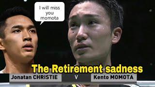 The Moment Kento MOMOTA was crying vs Jonathan Christie | very sad