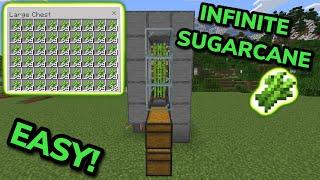 EASIEST 1.21 FAST AUTOMATIC SUGARCANE FARM TUTORIAL in Minecraft Bedrock (MCPE/Xbox/PS4/Switch/PC)