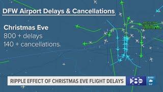 Holiday travel disruptions continue at DFW Airport on Christmas Day