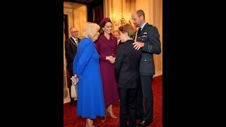 Queen Camilla, prince and princess of Wales and prince George At VE Day
