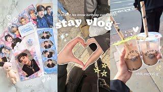 [STAY VLOG] cozy vlog w/ bff ⋆˙‧₊˚ stray kids cupsleeve, kpop shopping, korean streetfood ˖°