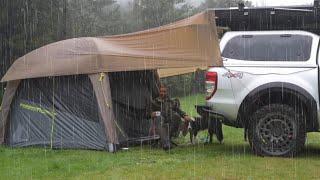 Car Camping in the Rain - Air Tent - Cane - ASMR