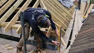 How to frame a roof, cutting the feet for facia and soffit
