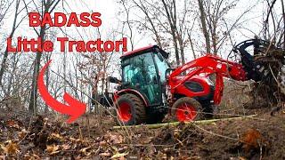 Are Compact Tractors Powerful Enough?! | Kioti Tractor | Homestead Grapple