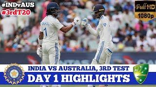 India vs Australia 3rd Test Day 1 Full Match Highlights 2024 | IND vs AUS 2nd Test Day 1 Highlights