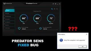 Acer Predator Sens | "Computer not supported" bug fixed - Tutorial