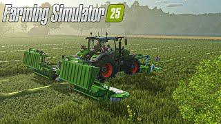 Farming Simulator 25 Grass Job gameplay | Mowing with GPS, Baling and Wrapping | Pure Sound Gameplay