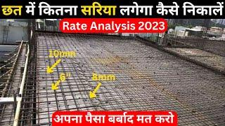 How to Calculate Quantity of Steel Bar in Slab | BBS of slab | Bar Bending Schedule