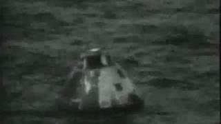 Apollo 13 re-entry and splashdown as seen live on tv