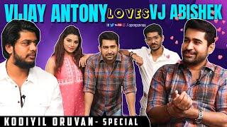 Vijay Antony LOVES Vj Abishek | Kodiyil Oruvan | Aathmika | Nivas K Prasanna | Roundu Katti