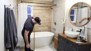 Freestanding Deep Soak Tub and Shower Combo Installation Tips with Limited Space