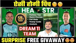 HEA vs STR Dream11 Team Today Prediction, STR vs HEA Dream11: Fantasy Tips, Stats and Analysis