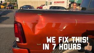 EXTREMELY LARGE Dent Repair on a Dodge Ram Pick Up | Paintless Dent Removal Process