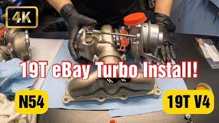 BMW N54 19t ebay Turbo Install!! (video 2) (335xi Awd E92) upgraded V4