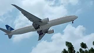 Saudia Air Boeing 777-358(ER) landing at Jinnah In't Airport Karachi.