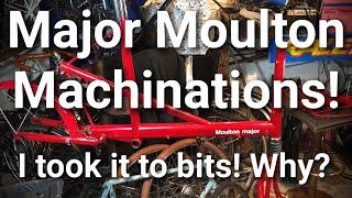 Moulton Major gets Major upgrades. Classic small wheel suspension minivelo bicycle. Pt 1. Stripdown