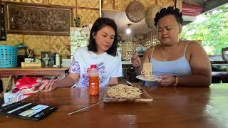 Lets Cook Chicharon Pasta at Hinaguan Farm | Mia Kaloka