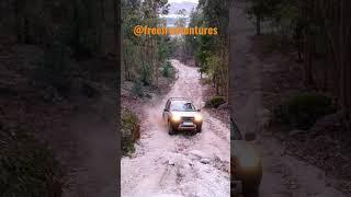 4x4 Offroad Land Rover Freelander climbing the wall