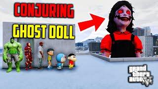 Conjuring Ghost Doll Kidnapped Shin chan! Franklin trying to Find Shin Chan in Gta 5 in Telugu