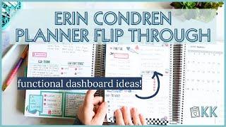 Erin Condren Monthly Dashboards and Notes Page Ideas Functional Planner Flip Through the Whole Year