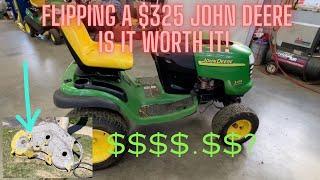 Flipping a $325 L130 John Deere Lawn Tractor. Restoration, fixing. How to fix & Sell