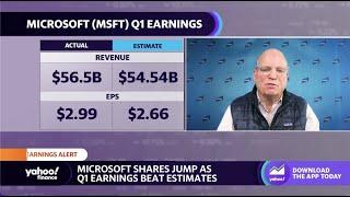 Microsoft earnings beats expectations, stock pops