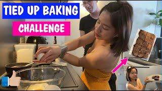 TIED UP BAKING CHALLENGE!(Brownies recipe)|Pinay belgian life