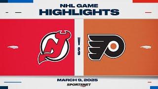 NHL Highlights | Devils vs. Flyers - March 9, 2025