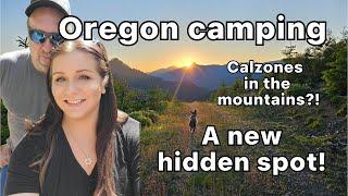 Oregon Camping. We found another new spot and tried Calzones on the Blackstone!