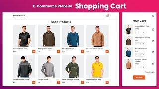 How To Create Add To Cart Shopping Using HTML CSS And JavaScript | Shopping Cart In JavaScript