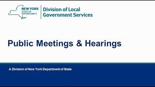 Public Meetings and Hearings