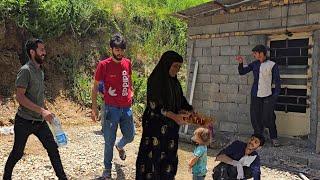 Renovation of the house in the garden with the help of Qasim and Haider's family