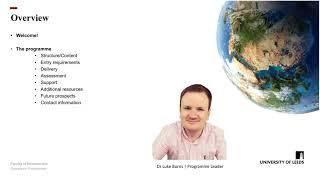 Introduction talk - Geographical Information Science (GIS) MSc (Online) - University of Leeds