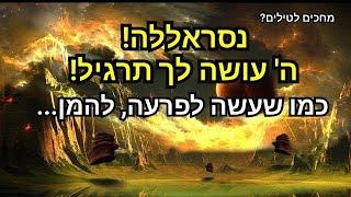 נסראללה! ה' עושה לך תרגיל! כמו שעשה לפרעה, להמן! נדמה לך שאתה חזק, כדי שתחטוף עוד מכה ועוד מכה!