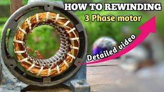 3 hp 3 phase motor winding | 3 phase 36 slot induction motor winding detailed video | Motor winding