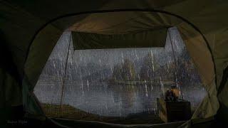 Hiding in a Tent by Lake to watch the Rain - Rest to be Healthy After Today's Rain