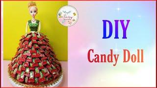 DIY Chocolate Candy Doll/How to make candy dress making for Barbie Doll/ Rukhwat ideas