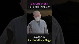 부처님께 갈 때 꼭 들를 곳! #우학스님 #우학쇼츠 #K-Buddha_Village #shorts #한국불교대학 #유튜브불교대학 #휴식