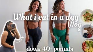 WHAT I EAT IN A DAY | fat loss & building muscle | at home glute workout | my wellness habits & MORE