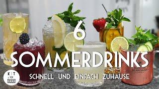 Sommerdrinks - 6 einfache Cocktails zum selbst machen (quick & easy) - 6 Cocktails mit 6 Spirituosen