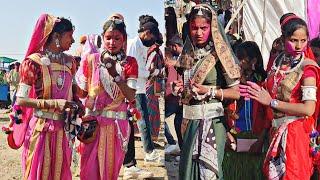 भगोरिया में लड़कियां गुलाल खेली  आदिवासी भगोरिया मेला इंद्रपुर ‼️ adivasi bhagoriya 2025