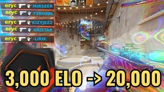 3000 elo faceit player in 20,000 elo premier?!