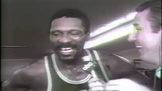 Celtics 1969 NBA championship locker room celebration, interviews with players