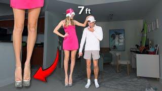 WEARING THE WORLD'S TALLEST HEELS TO SEE MY FIANCE'S REACTION!