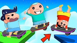 Kazama And Masao Challenged Shinchan In Skateboard Race  | Roblox Skateboard Obby | Funny Game 