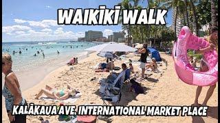 Waikiki Walk Kalakaua Ave | International Market Place | Honolulu Hawaii Virtual Walk July 5, 2024